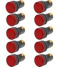 Kit 10 sinaleiro led ad22 22mm 220v vermelho stark