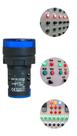 Kit 10 Sinaleiro Luminoso Led Painel 22mm Azul - 110V