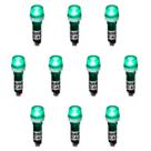 Kit 10 Sinaleiros Iluminado 9mm CCA-220G LED 127V / 220V Sibratec - Verde Kit 10 Sinaleiros Iluminado 9mm CCA-220G LED 127V / 220V Sibratec - Verde