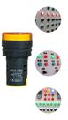 Kit 10 Sinaleiros Led Painel Embutir Luminoso 22mm Amarelo - 220V