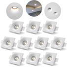 Kit 10 Spot de Embutir Gesso Invisível Quadrado 13x13cm No Trim E27 IP20 para Forros e Drywall