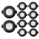 Kit 10 Spot de Led Embutir Slim MR11 Redondo 3W Preto Bivolt