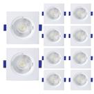 Kit 10 Spot De Led Embutir Slim Mr16 Quadrado 6w Bivolt 3000k Quente