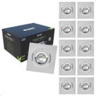 Kit 10 Spot Led Embutir 7w 6500k Branco Frio 9cm 110v/220v Bivolt Ip20 Quadrado Branco Cod: 399151370 Easy By Avant