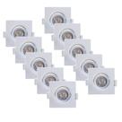 Kit 10 Spot LED Embutir Quadrado Alltop PAR20 7W 45º 3000K - Taschibra