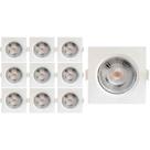 KIT 10 SPOT LED QUADRADO DIRECIONAVEL EMBUTIR 5W BRANCO NEUTRO 4000k BIV GALAXY