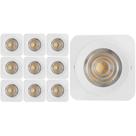 KIT 10 SPOT LED QUADRADO FIXO SOBREPOR 5W BRANCO QUENTE 3000k BRANCO CTB