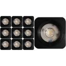 KIT 10 SPOT LED QUADRADO FIXO SOBREPOR 5W BRANCO QUENTE 3000k PRETO BIV KIAN