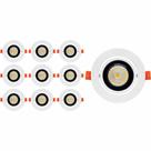 KIT 10 SPOT LED REDONDO DIRECIONAVEL EMBUTIR 10W 6000k ALUMINIO BRANCO EMBULED