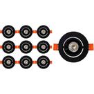 KIT 10 SPOT LED REDONDO DIRECIONAVEL EMBUTIR 20W 6000k ALUMINIO PRETO EMBULED