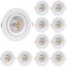 Kit 10 Spot Led Redondo Embutir 12W Branco Frio 6500K Bivolt - Alta Eficiência e Longa Vida Útil