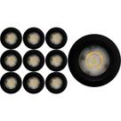 Kit 10 spot led redondo fixo sobrepor 5w branco frio 6500k preto ctb Kit 10 spot led redondo fixo sobrepor 5w branco frio 6500k preto ctb