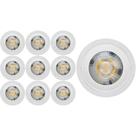 KIT 10 SPOT LED REDONDO FIXO SOBREPOR 5W BRANCO QUENTE 3000k BRANCO CTB