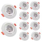 Kit 10 Spot Led Smd 7w Dicróica Direcionável Redondo Branco Frio 6500k