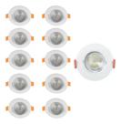 Kit 10 spot led teto embutir redondo 7w