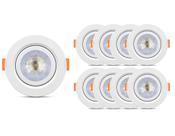 Kit 10 Spot Redondo 5w Cob Direcionável Bivolt Teto VRS Lighting