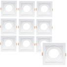 Kit 10 Spots Led de Embutir Quadrado Branco Recuado 1xAR70 ABS Kit 10 Spots Led de Embutir Quadrado Branco Recuado 1xAR70 ABS