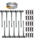 Kit 10 suporte haste concertina 30cm tipo base p 25 metros