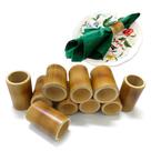 Kit 10 Suporte Porta Guardanapo Anel de Bambu Natural para Decoração de Mesa Festa Jantar Modelo Liso sem Nó