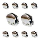 Kit 10 Suporte Presilhas Vidro Curva Redonda Aço Inox 304 Kit 10 Suporte Presilhas Vidro Curva Redonda Aço Inox 304