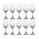Kit 10 Taça de Vidro Resistente Vinho Tinto Agua 365ml Luxo