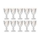 Kit 10 Taça Diamante Bico De Jaca Vidro Transparente 300ml