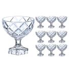 Kit 10 Taças Sobremesas De Vidro Sorvete Pineapple Diamond Diamante 170ml