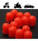 Kit 10 Tampas Para Válvula De Pneu Cor Vermelho