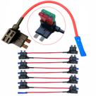 Kit 10 Tap Extensor Chicote Adaptador de Fusível Lâmina Padrão Médio Technoise 5A a 30 Amperes