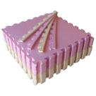 Kit 10 Tatame Tapete EVA Rosa Claro e Creme 50x50x1cm 10mm