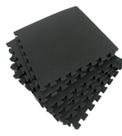 Kit 10 Tatames Tapetes 50x50x1cm 10mm PRETOS Linha Premium com Bordas de Acabamento Antiderrapante