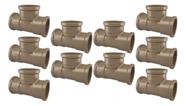 Kit 10 Te Soldável Pvc Marrom 25mm Água Fria 3/4'' Fortlev