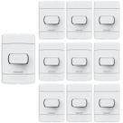 KIT 10 Teclas Interruptor Simples 1 Tecla Branco 10A Enerbras