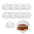 Kit 10 Tela Protetora para Alimento Cúpula Redonda de Metal Branca com Alça Lyor 30x12cm Kit 10 Tela Protetora para Alimento Cúpula Redonda de Metal Branca com Alça Lyor 30x12cm