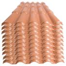 Kit 10 Telhas PVC Afort Colonial 5 Ondas Cerâmica/Terracota 2,30x0,86m