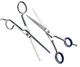 Kit 10 tesoura profissional desfiadeira 6" e 10 fio navalha 6" marco boni