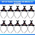 KIT 10 Tiaras Chapeu de Bruxa Fantasia para Halloween,Festas e EventosKIT 10 Tiaras Chapeu de Bruxa Fantasia para Halloween,Festas e Eventos