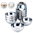 Kit 10 Tigelas Aço Inox Isolamento Térmico Porções Quente e Frio 14 cm