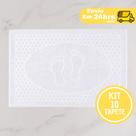 Kit 10 Toalha De Piso Tapete Pézinho Grosso para banheiro Branco Hotel Pousada 45x70cm