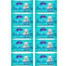 Kit 10 Toalhas Umedecidas Estrelinhas 50 folhas 20x12 cm