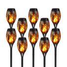 Kit 10 Tochas Solar P ZON Luminária solar de LED com Efeito Chama para Decoração de Jardim