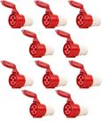 Kit 10 tomada acoplamento 3p+t 16a vermelho 6h 380/440v omg 4056