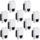 Kit 10 Tomada Rj45 Branca Cat5e Lcs2 Zeffia 680158 Legrand