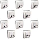 Kit 10 Tomada Sobrepor Rj45 + Rj11 Cat6 Branca Pial 675049