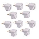 Kit 10 Tomadas Adaptador Universal Múltiplas Entradas 2 Pino Elétricos Compatibilidade P/ Ambientes Externos e Internos