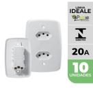 Kit 10 Tomadas Dupla 20A Monobloco Ideale Pluzie 4x2 branca 250V Kit 10 Tomadas Dupla 20A Monobloco Ideale Pluzie 4x2 branca 250V
