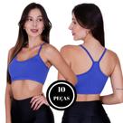 Kit 10 Top Academia Alça Fina sem Bojo Nadador Fitness Liso - c8 KIT 10 TOP ANA