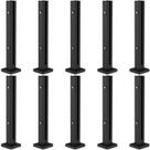 Kit 10 Torres Guarda Corpo Para Vidro 40cm 2 Furos Preto SF