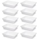 Kit 10 Travessa Retangular 2,2l Branco Servir a Mesa Salada Sobremesa Risoto Petisco Coza