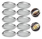 Kit 10 Travessas Bandejas Inox Oval Arroz Batata Restaurante 22cm